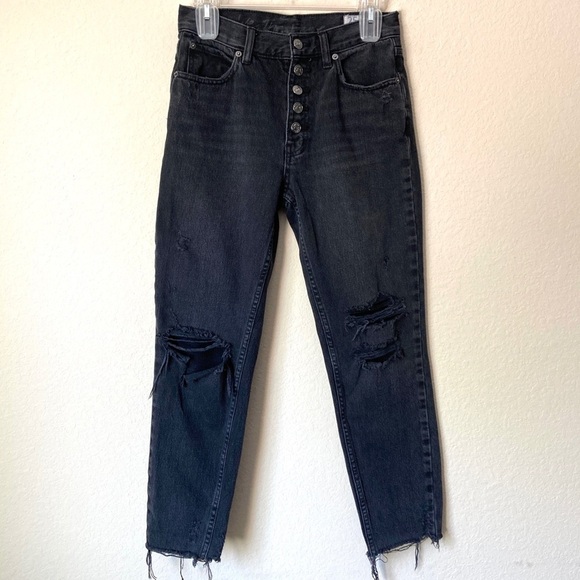 Free People Distressed Blossom Rigid Skinny Jeans - Picture 2 of 16